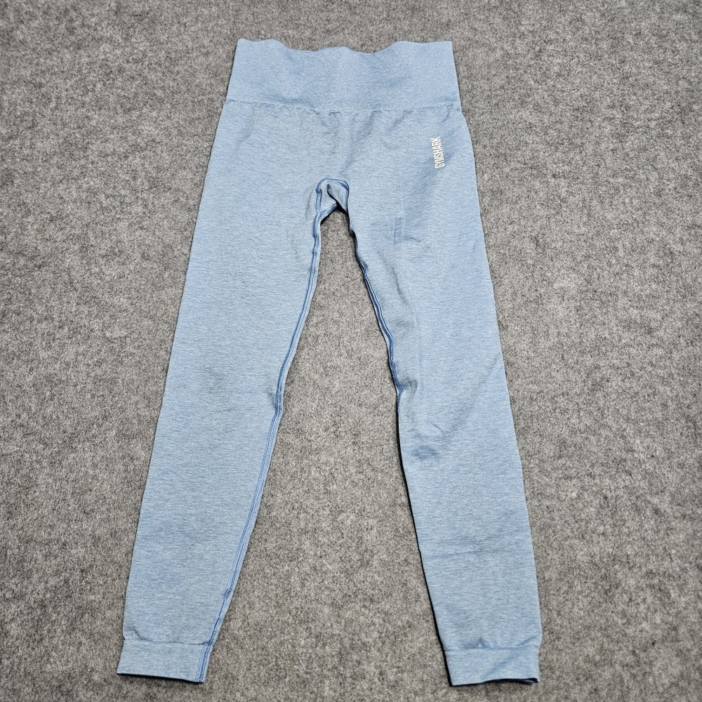 Gymshark‎ Womens Pants Eggshell Blue Seamless High Rise Leggings Size Small